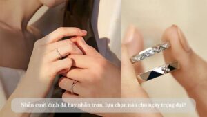 nhẫn cưới đính đá