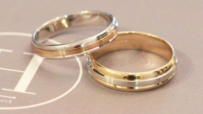 cặp nhẫn cưới vàng 18k