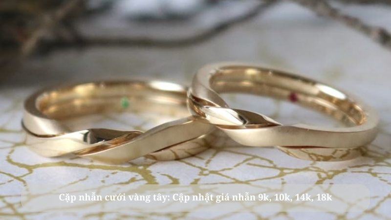 cặp nhẫn cưới vàng tây