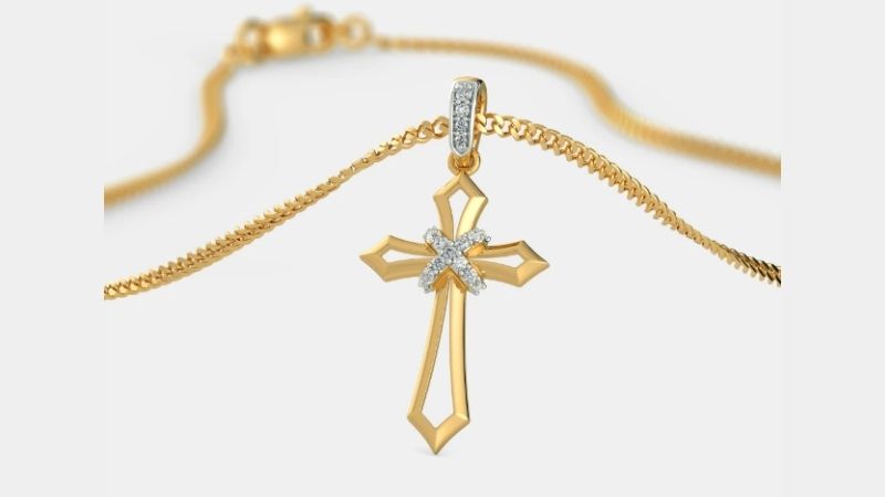 Dây chuyền vàng 18k nam 2 chỉ hình thánh giá phù hợp với quý ông lịch lãm